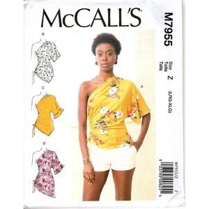 McCall's M7955 Misses L to XL Off the Shoulder Ruched Tops Uncut Sewing Pattern